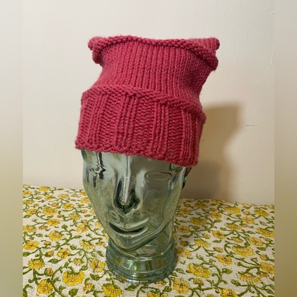 Pink Hand-Knit Kitty Hat - Picture 9 of 11